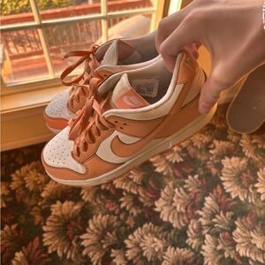 Nike Women’s Low-Top Sneakers in Orange and Cream